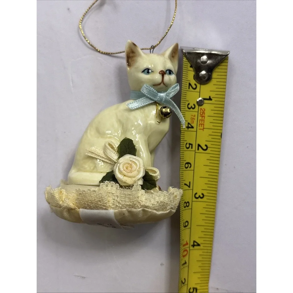 New Set of 2 Vintage Kurt S Adler  Kitty Cat Christmas Ornaments 3.5